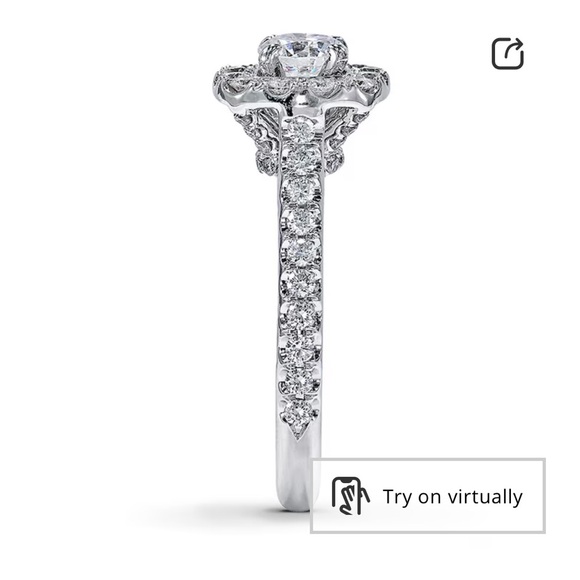 14k White Gold Neil Lane Brilliant Diamond Ring Bridal Set - Picture 3 of 9